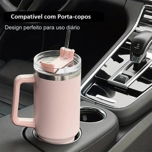 Copo Térmico Grande 1200 Ml Com Canudo - Image 2